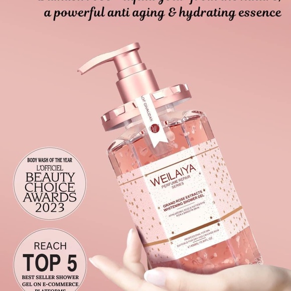 Brand New WEILAIYA Damask Grand Rose Extract Shower Gel 450mL - Picture 12 of 15